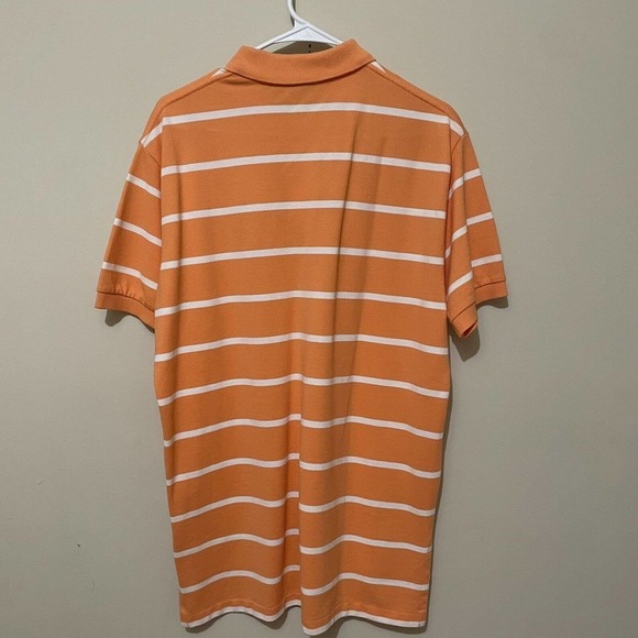 Polo Ralph Lauren Shirt Men's Small Short Sleeve orange White Striped preppy - Picture 6 of 8